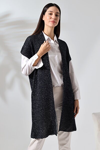 LEBUAS Women's Seasonal Long Glitter Vest