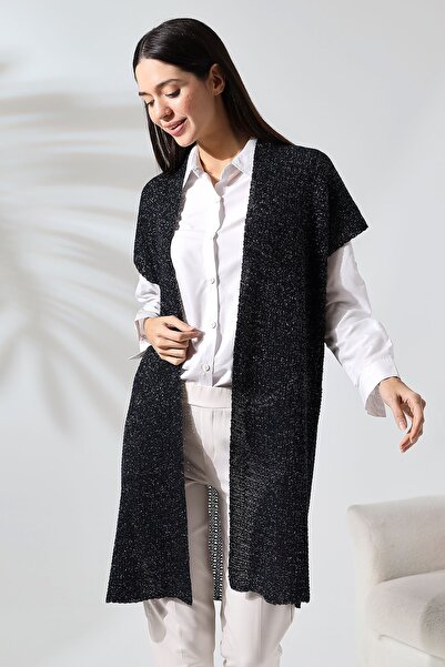 LEBUAS Women's Seasonal Long Glitter Vest