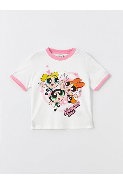 LC Waikiki Dívčí tričko PowerPuff s potiskem LCW - Crew Neck