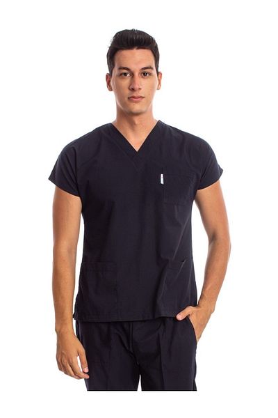Simirna Üniforma Surgical Doctor Nurse Scrubs Navy Blue Jersey Single Top
