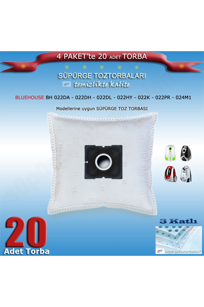 BLUE HOUSE 10 τεμάχια σακούλες σκόνης Κατάλληλες για μοντέλα BLUEHOUSE BH 022DA -022DH-022DL-022HY-022K-022PR-024M1 200120