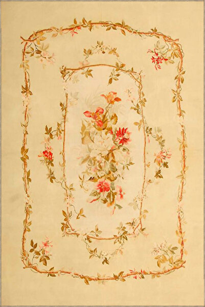 Rugs Modern Halı Sarı Temalı Çiçekli Geometrik Desenli Dokuma Taban Halı ve Y...