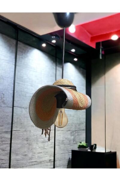 AYŞE SERHOŞOĞLU HOME DESİGN Dekoratif Hasır Avize, Modern Avize, Tasarım Avize, Rustik Avize, Jüt Halatlı Sarkıt Avize