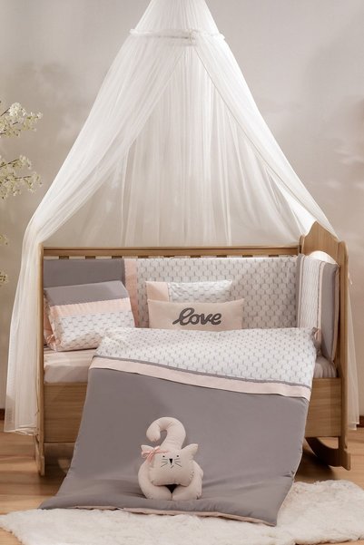 FABU Bebe 9100 Pudra Lovely Cat Bebek Uyku Seti