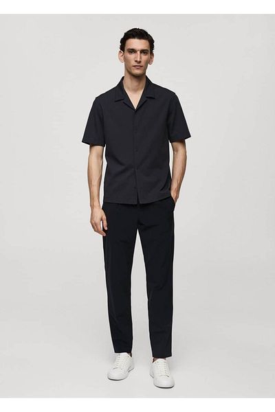 MANGO Man Košile s bowlingovým límcem Regular Fit