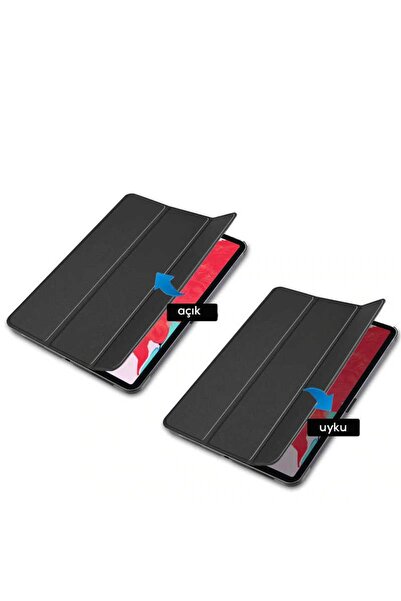 ZMOBILE iPad Air 13 inç M2 2024 Uyumlu Kılıf Kapaklı Standlı Arkası Sert Transparan Uyku Modlu
