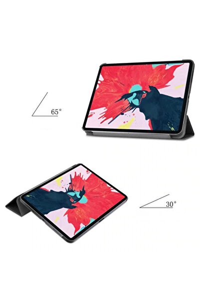 ZMOBILE iPad Air 13 inç M2 2024 Uyumlu Kılıf Kapaklı Standlı Arkası Sert Transparan Uyku Modlu