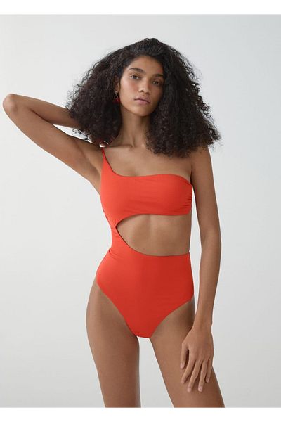 MANGO Woman Badeanzug mit asymmetrischem Schlitz