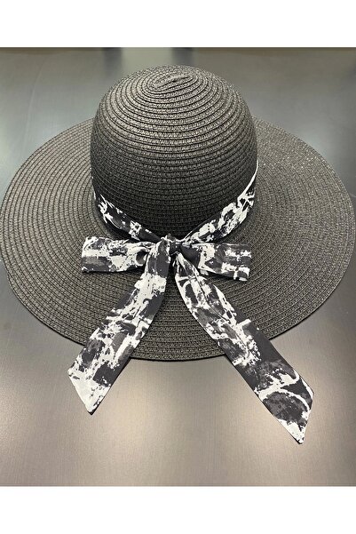 Moodbasic قبعة من القش الشيفون