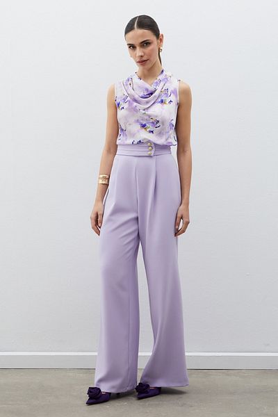 Sateen LILA - Pantaloni cu talie