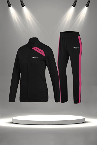 POSEIDON STORM Plus Size Women's Black New Supra Combed Cotton Comfortable Fabric All Seasons Walking Tracksuit Set (4Xl-10Xl)