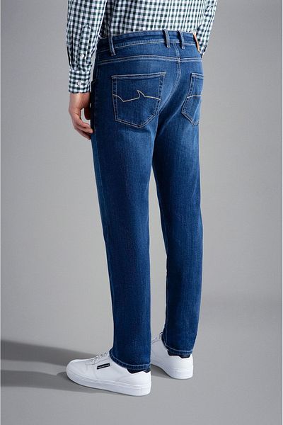 PAUL&SHARK Ανδρικό τζιν με λογότυπο 5 τσέπες Navy Blue Jeans 13314115 -001