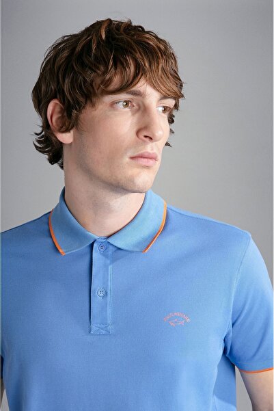 PAUL&SHARK Ανδρικό μπλουζάκι με κοντό μανίκι με γιακά πόλο με κουμπιά από βαμβακερό μπλουζάκι 24411300-239