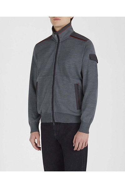 PAUL&SHARK Men's Brand Logo Detailed Regular Fit Long Sleeve Gray Cardigan I20p1266-664