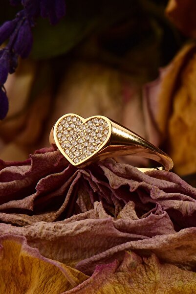 Çgk Çiğdem Gürel Kuyumculuk Taşlı Kalp Altın Yüzük