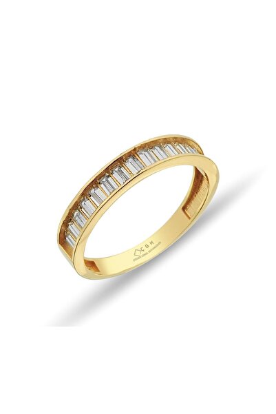 Çgk Çiğdem Gürel Kuyumculuk Gold Yarım Tur Taşlı Altın Yüzük