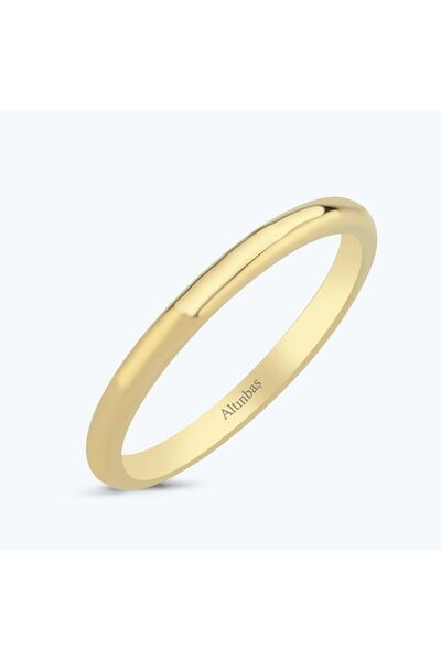 Altınbaş 14 Ayar Altın Unisex Düz Alyans 2 mm
