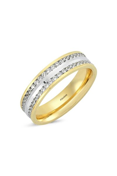Altınbaş 14 Ayar Altın Kadın Klasik Düz Taşlı Alyans 5 mm