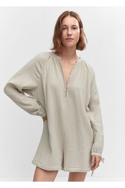 MANGO Woman Short jumpsuit with buttons