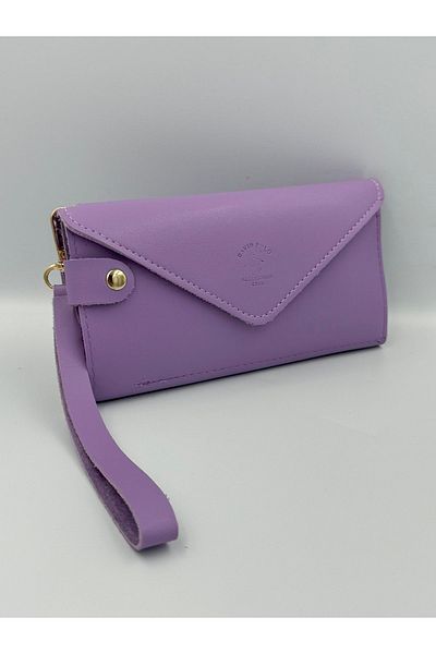 DAVID POLO Elegant Lilac Colored Women's Wallet - Envelope Model with Phone and Coin Compartment