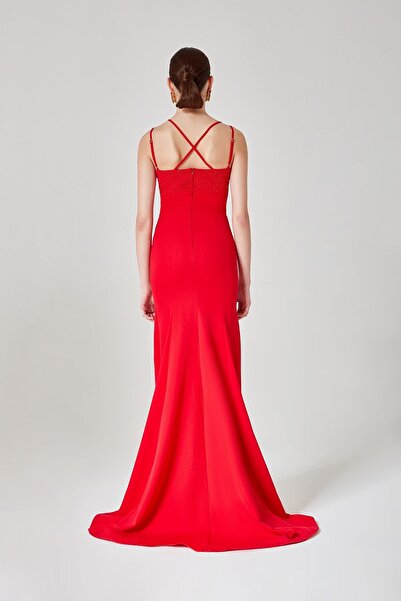 ESCOLL Kadın Önü Ve Arkası Taş Detaylı Abiye Elbise 1821