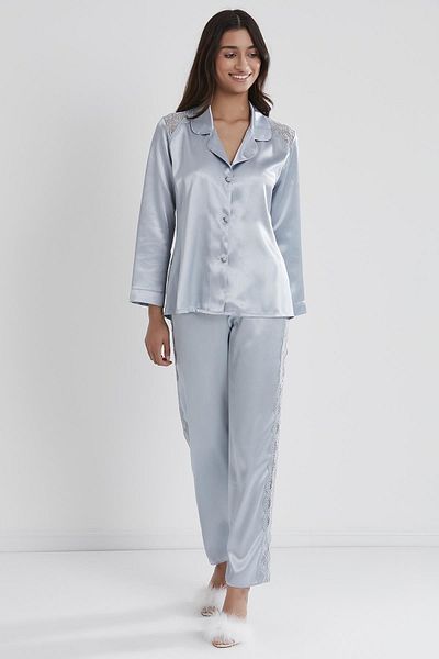 Pierre Cardin Satin Lace Pajama Set - 1438