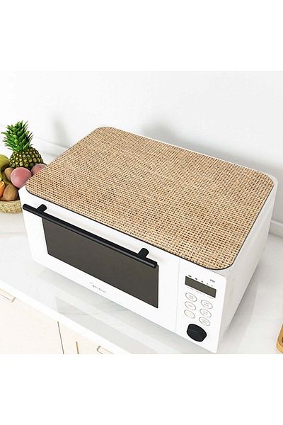 Else Halı Else Patterned Microwave Oven Cover Protective Mat Non-Slip Base Washable Organizer Case
