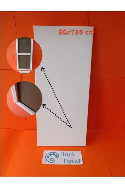 İNCİ TUVAL 50x120 cm Tuval Profesyonel 1.Kalite %100 PAMUK 380g/m2 Ressam Dok...