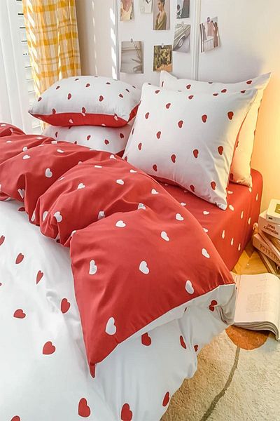 Else Dekor Set pilota dublu din satin de bumbac Else Red Heart
