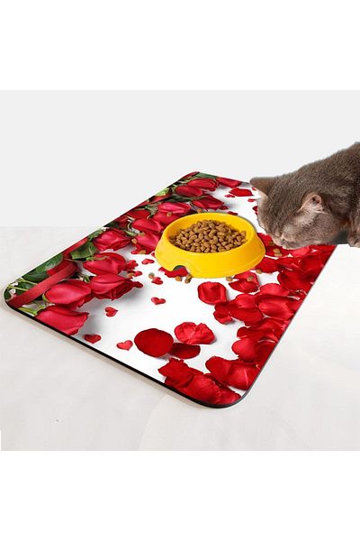 Else Dekor Else Cat Dog Food Water Pet Feeding Mat Mat Easy to Clean Absorbent Waterproof Base