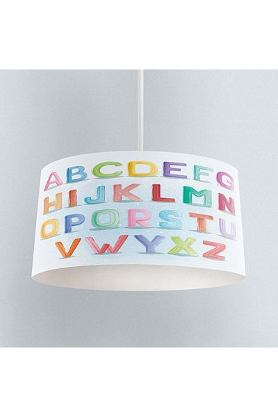 Else Halı Colorful Alphabet Patterned Children's Baby Room - Pendant Chandelier, Multicolor