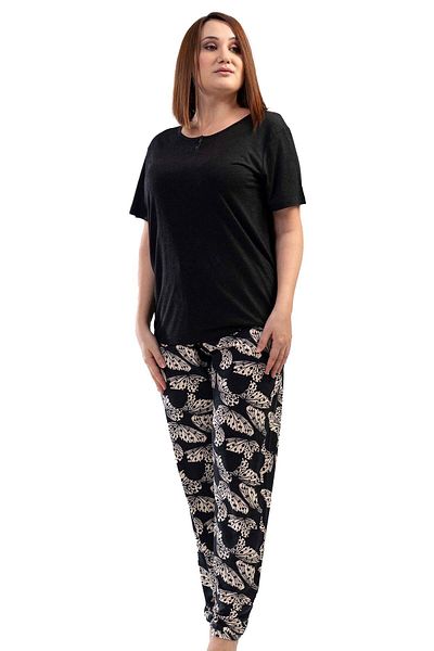 VİENETTA Σετ πιτζάμες με κοντό μανίκι Viscon Plus Size 
 , 111370