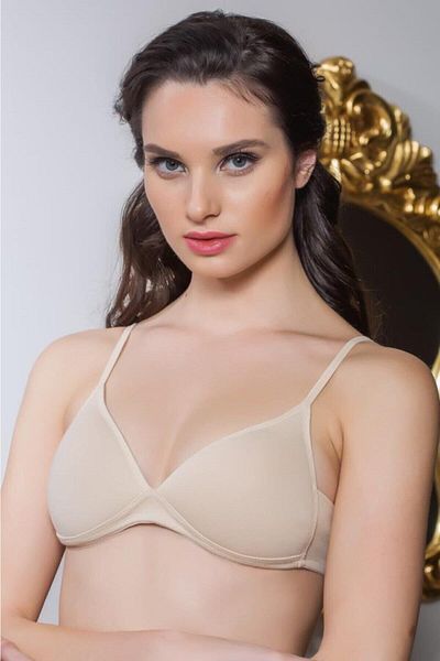 GALLİPOLİ 1960 Unwired Cotton Unassisted Classic Bra-white