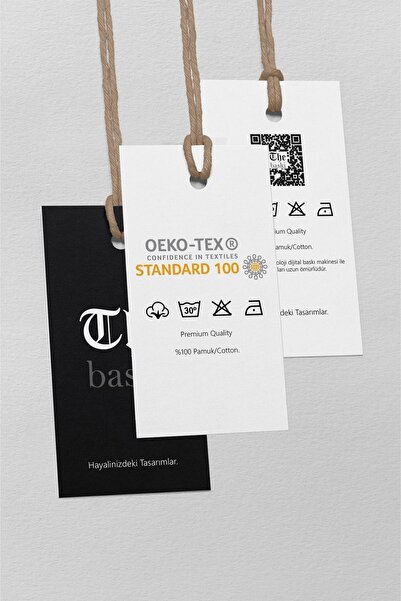 The Baski Hanorac negru premium, 100% bumbac, imprimat pe spate