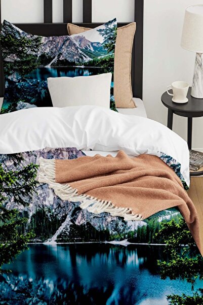 Else Dekor Бавовняна сатинова постільна білизна для дітей - з малюнком гірського пейзажу, комплект для односпального ліжка