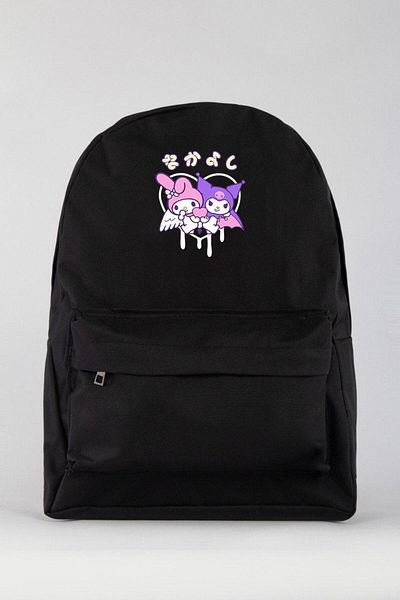 MECH BUTİK Black School Bag - Printed Backpack (MYMELODY&UROMICALP)