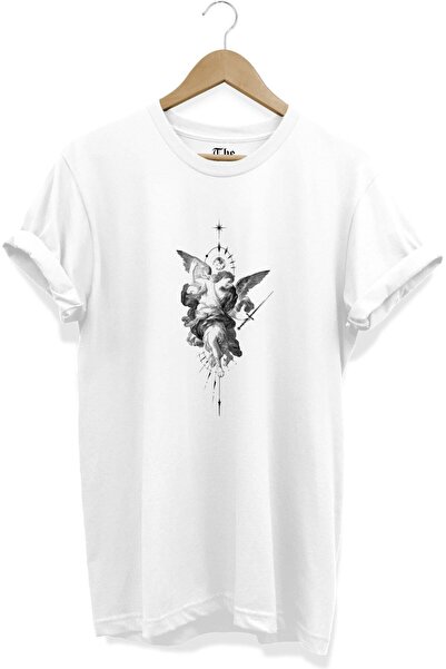 The Baski Unisex beli anđeo Štampano kratki rukav T-shirt