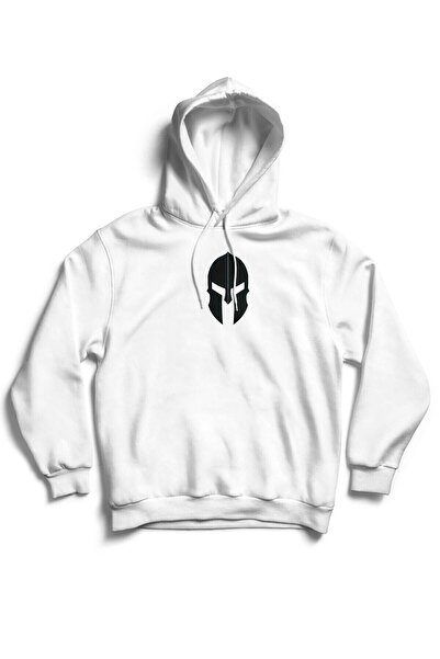 The Baski Unisex bela gladijatorska majica bez džepova Štampano Sa kapuljačom...