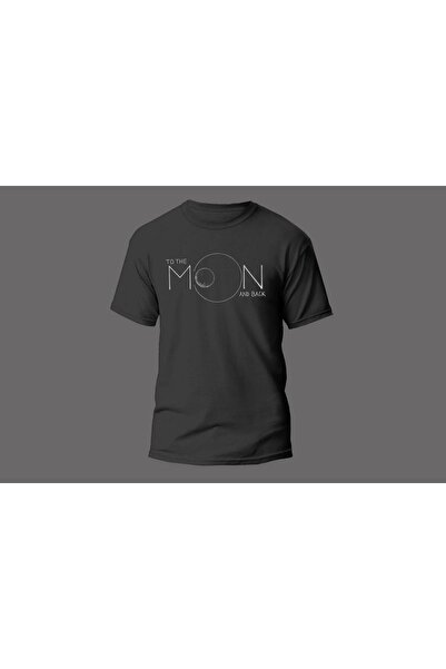 The Baski Crna unisex majica To The Moon Štampano Minimal kratki rukav T-shirt
