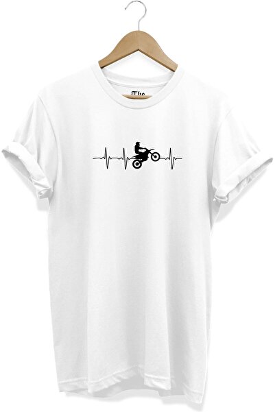 The Baski تي شيرت أبيض بأكمام قصيرة مطبوع عليه إيقاع القلب من Cross Motor