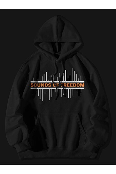 The Baski Unisex crna majica Freedom Music Štampano Kengur džep visokog kvali...