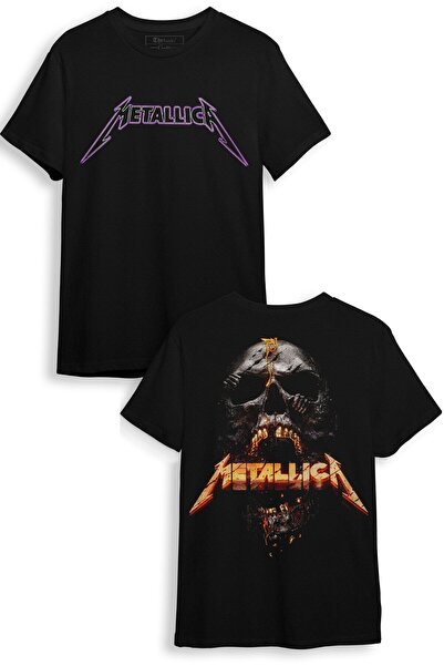 The Baski Tricou negru premium din bumbac 100% imprimat pentru trupa de muzic...