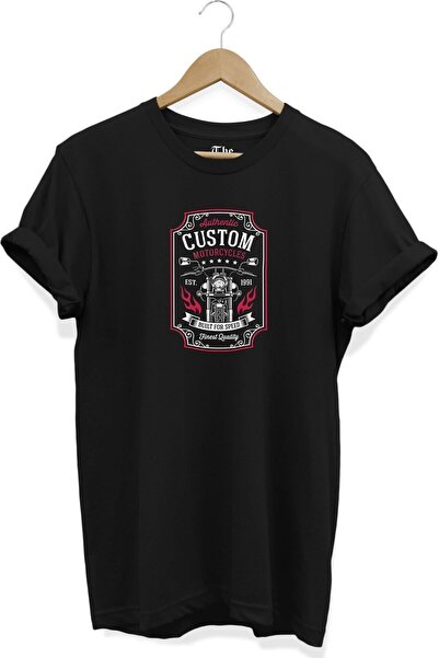 The Baski Crni unisex motoristički klub Moto Club Arma Štampano kratki rukav ...