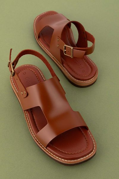 Gondol Women's Genuine Leather Colorful Combination Vaketa Sandals Ayh.407