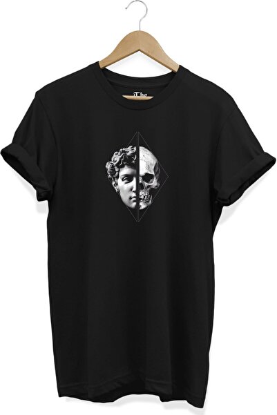 The Baski Unisex crna skulptura Štampano Cool kratki rukav T-shirt
