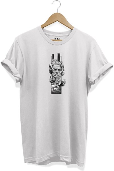 The Baski Bela unisex minimalna silueta Štampano kratki rukav T-shirt