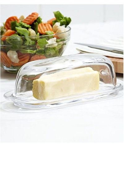 Paşabahçe Glass Basic Butter Bowl Cheese Butter Breakfast Storage Presentation Container Bowl with Lid