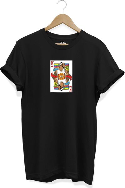 The Baski Μαύρο μπλουζάκι Unisex Lebron James King με τυπωμένο κοντομάνικο μπ...