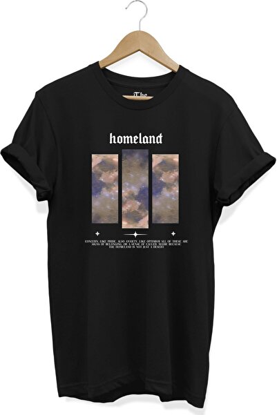 The Baski Crna unisex majica Homeland Text Štampano Cool kratki rukav T-shirt