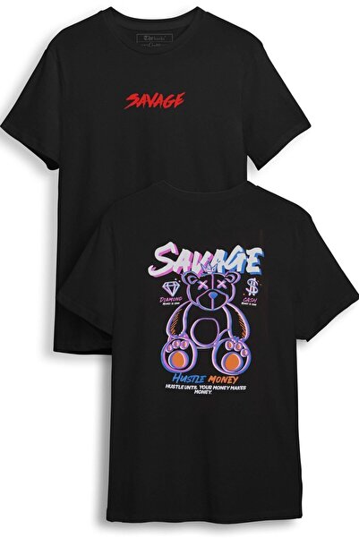 The Baski Crna unisex majica Savage Back Štampano Cool kratki rukav T-shirt